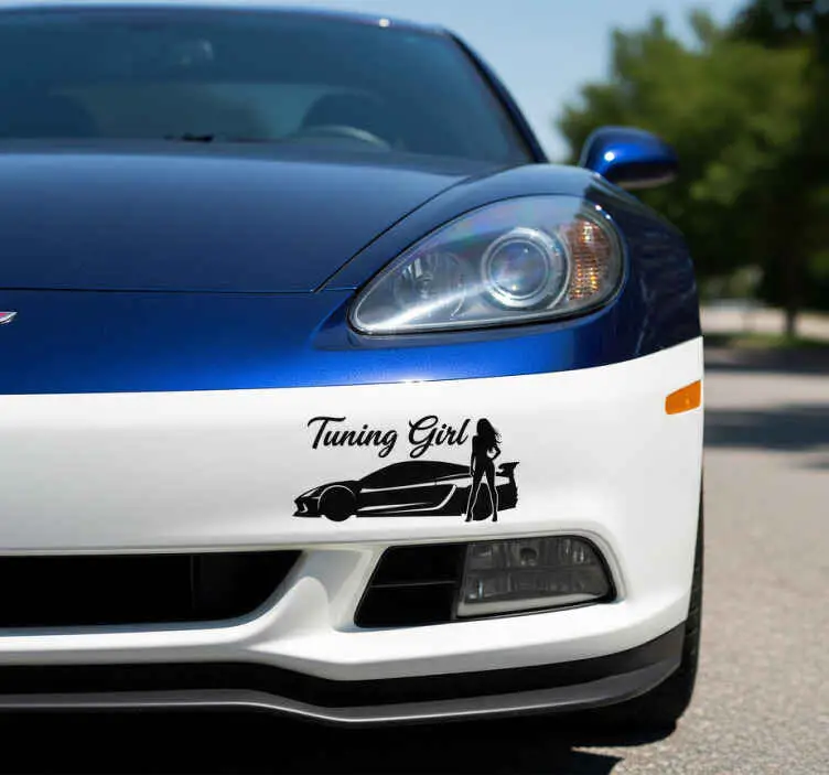 Bildekaler tuning girl svart design Nedsatt pris