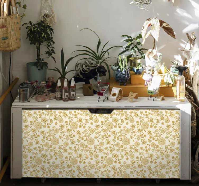Beställ idag Blommig flock paisley möbler dekal