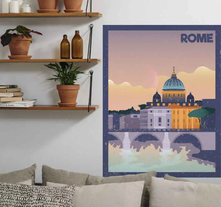 Rabatter Stadsdekal ikoniska rom skyline
