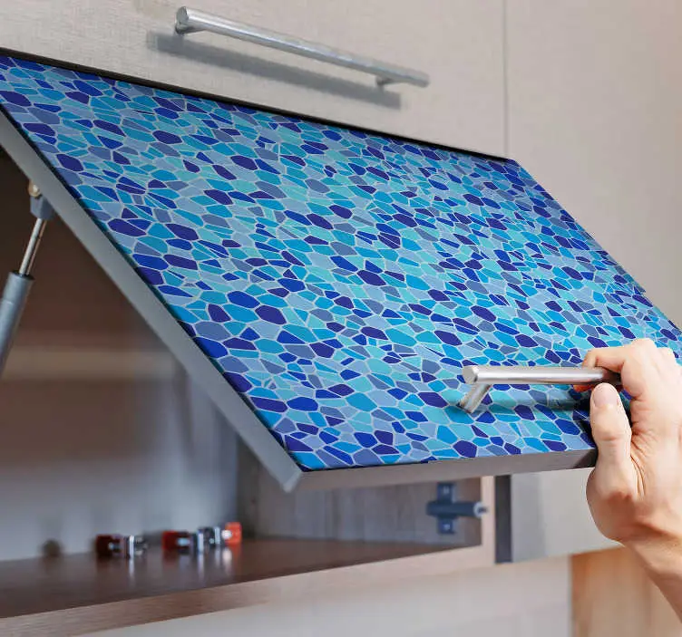 Snabb leverans Blå toner mosaik möbler dekal