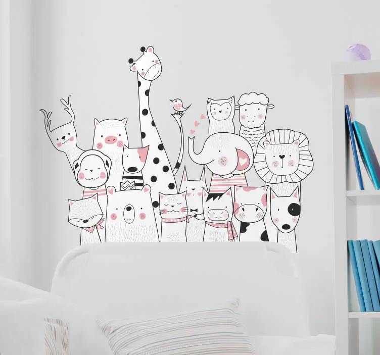 Bästa pris Minimalistiskt djur ritning headboard väggdekor