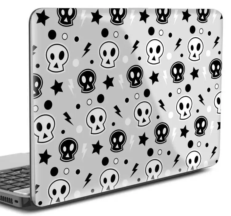 Punk skull laptop sticker Snabb leverans
