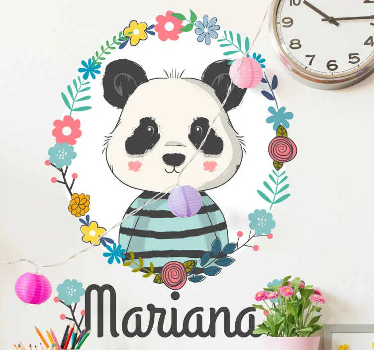 I lager Panda personligt namn djur vägg inredning