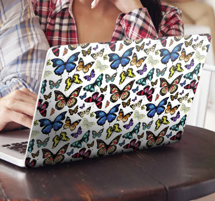 Vackra och färgglada fjärilar laptop dekal Säker betalning