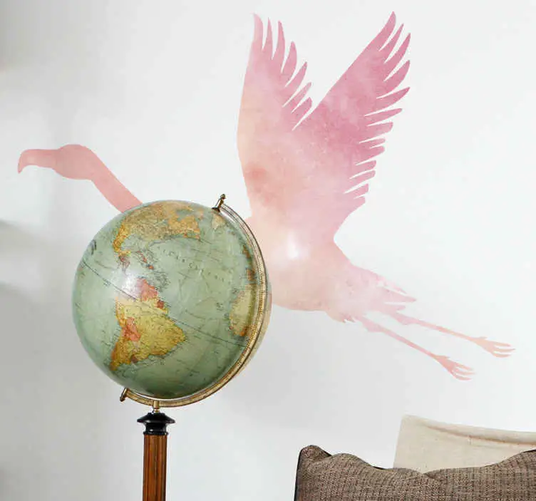 Flamingos flygande fågel dekal Lägg i varukorgen