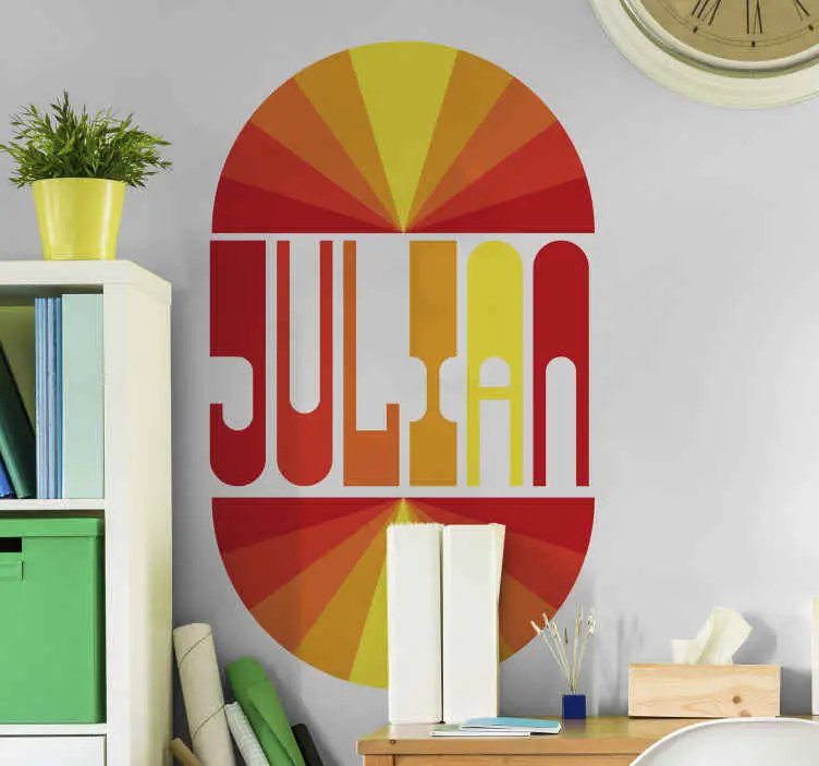 Sänkt pris Vintage solnedgång med namnet geometriska väggdekal