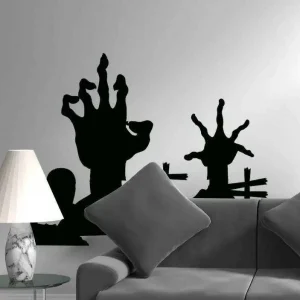 Zombie händer halloween väggklistermärke Billigare