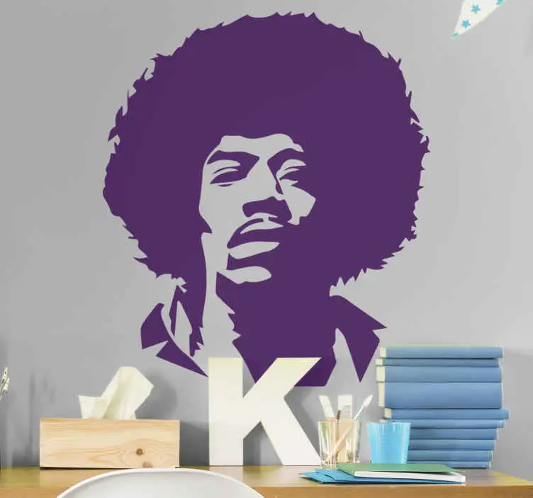 Jimi hendrix silhuett retro väggdekaler Fynd