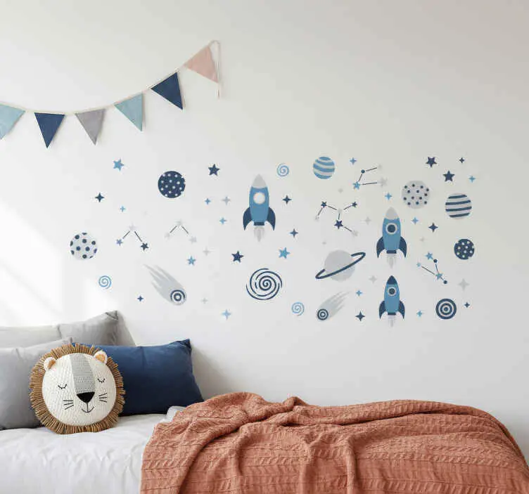 Rabatter Wallsticker minimalistisk rymdutforskare