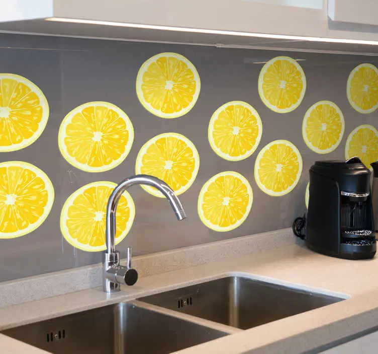 Skivad citron frukt väggdekal Outlet