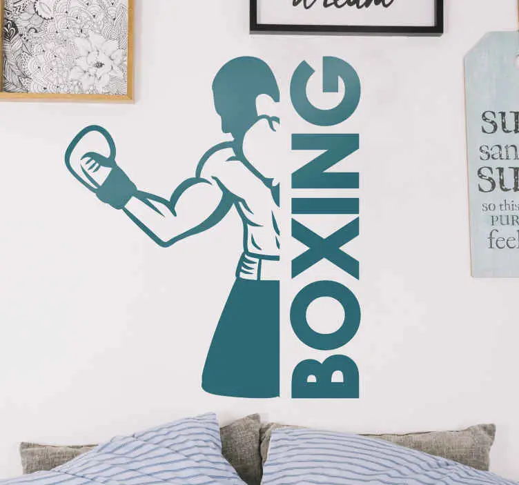Rea Boxningsfigur och textväggdekal