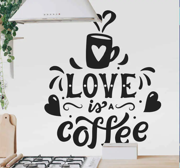Kärlek är en väggdekal för kaffedryck Begränsat antal