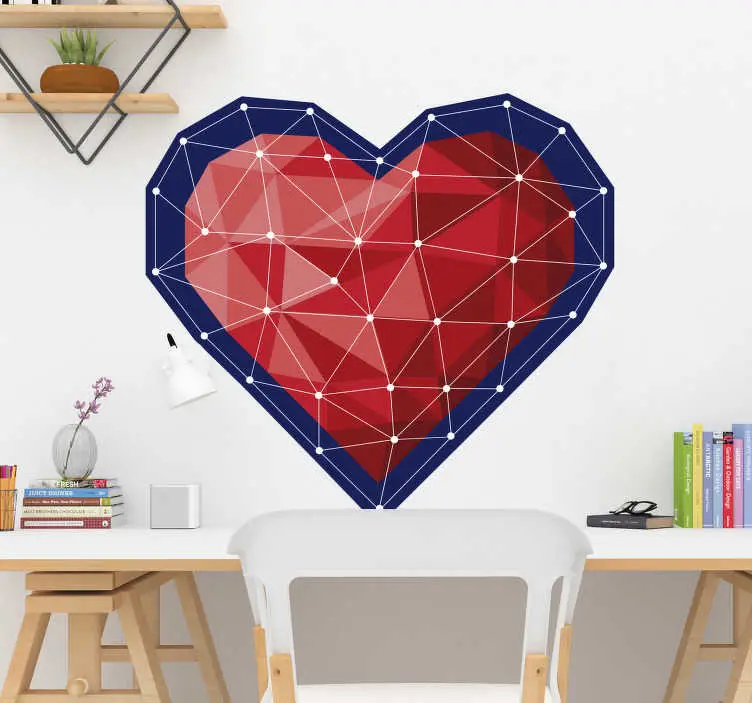 Geometrisk hjärta origami stil kärlek dekaler Endast denna vecka