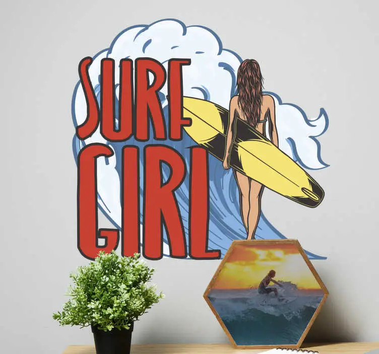 Erbjudandepris Surfist tjej surf surf dekaler