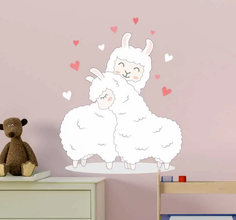 Kärleksfulla lama djur väggdekor Snabb frakt