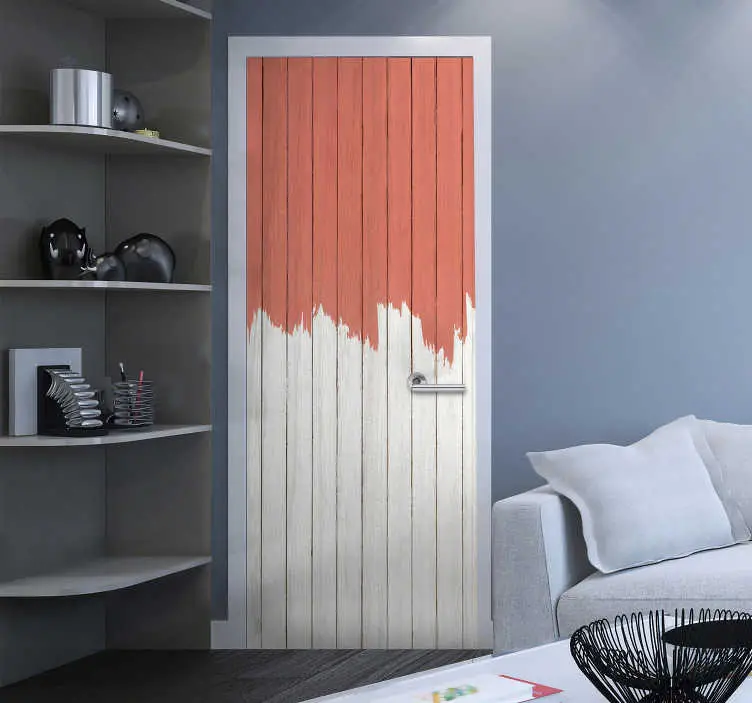 Färg pantone levande korallglas dörr dekal Fynd