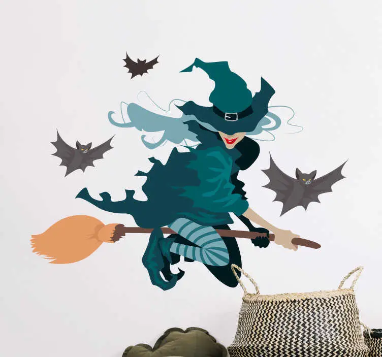 Expressleverans Häxa flygande halloween väggdekor