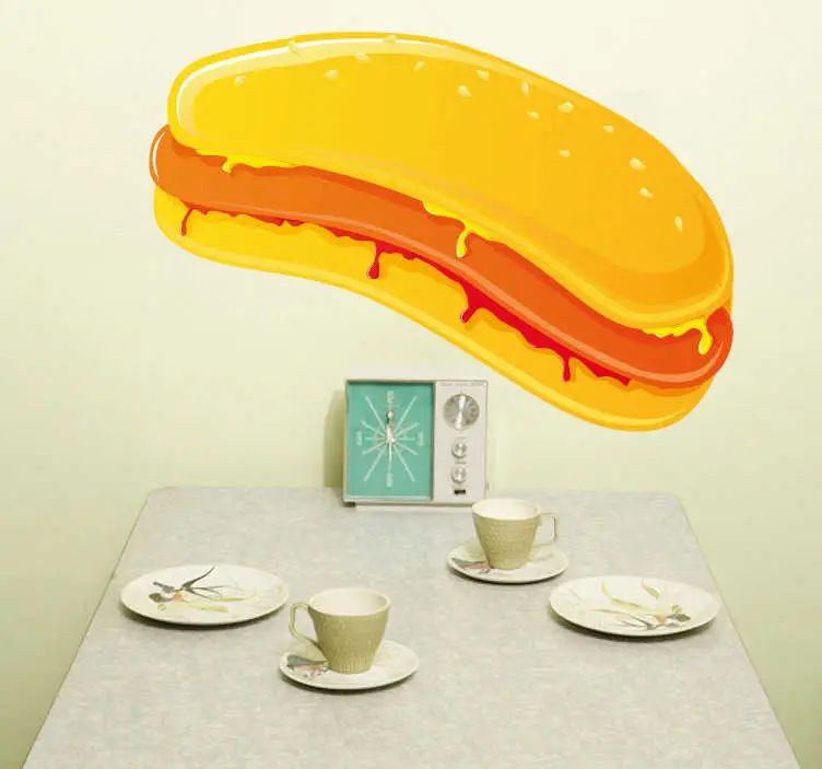 Handla nu Senap & ketchup hotdog dekal
