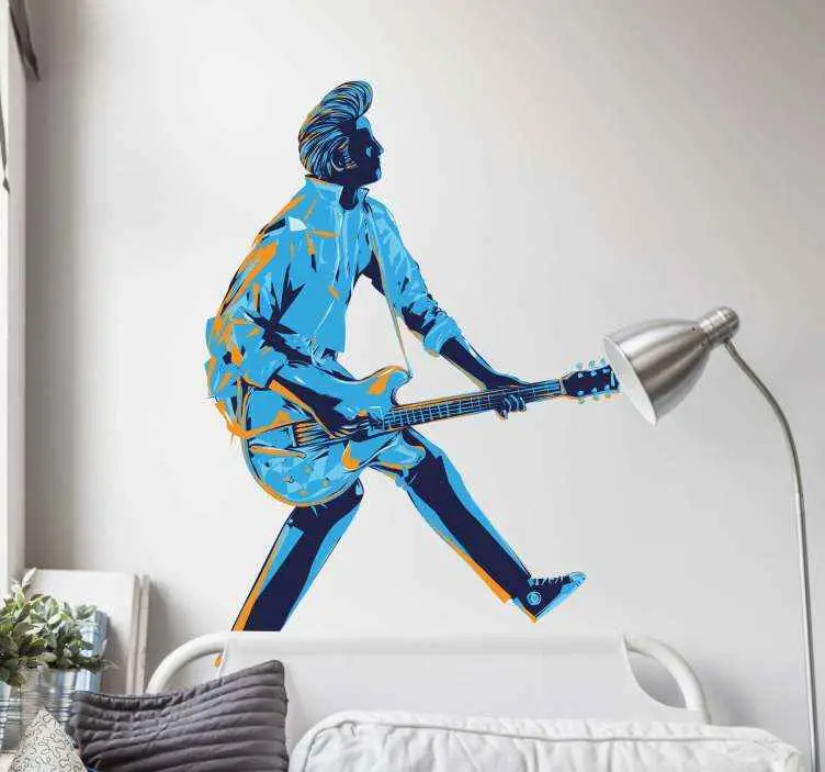 Illustration rockstar gitarrist rock n roll dekal Begränsad tid