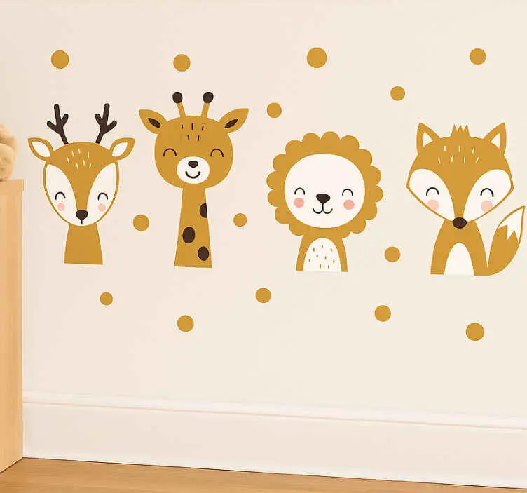 Söta djurhuvuden wallsticker Rabatter