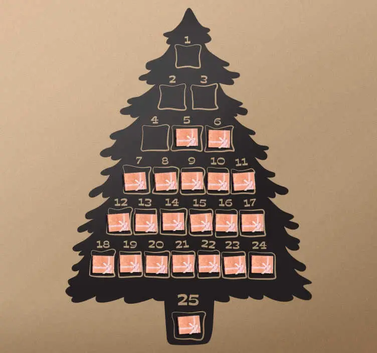 Advent kalender julgran dekal Lägg i varukorgen
