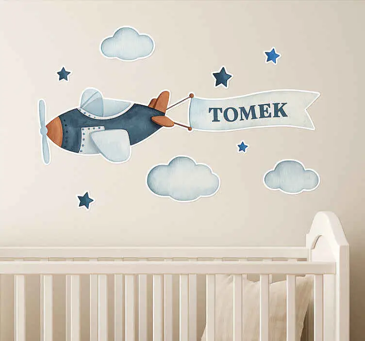 Rea Samolot och imię dziecka wallsticker