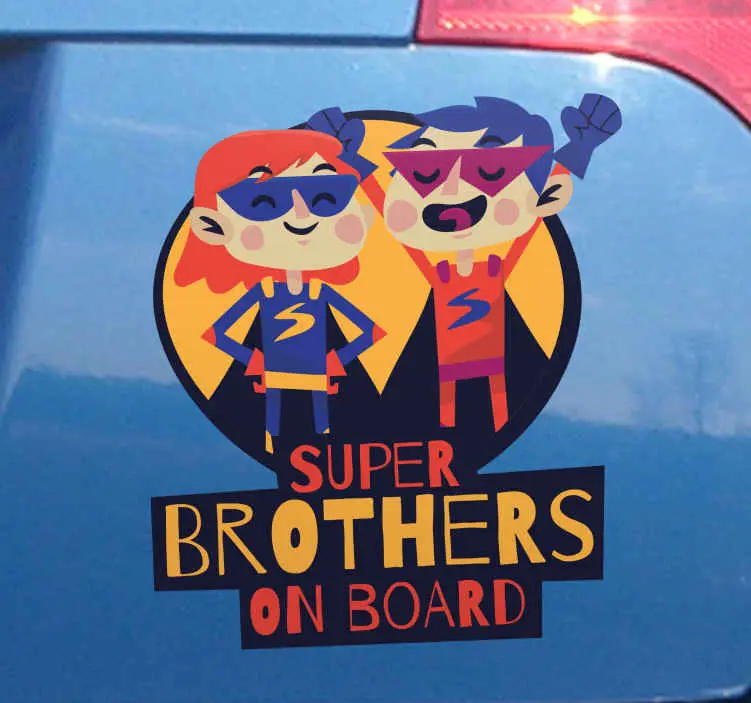 Superbror och syster bebis i bildekal Beställ nu