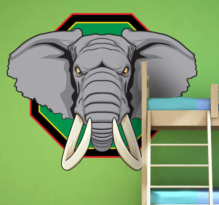 Populärt val Elefant huvud väggmålning