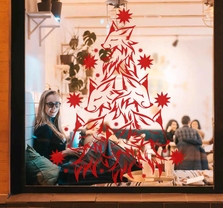 Julgran vargar fönster dekal Köp nu