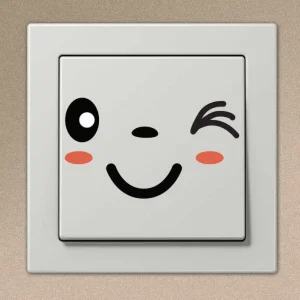 Winky face light switch klistermärke risnedsättning
