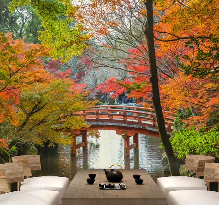 "japanese garden" skogsträdväggmålning Snabb leverans