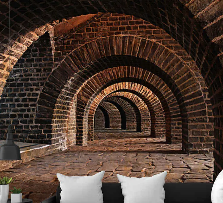 Polerad tunnel 3d fototapeta tapet Rabatt