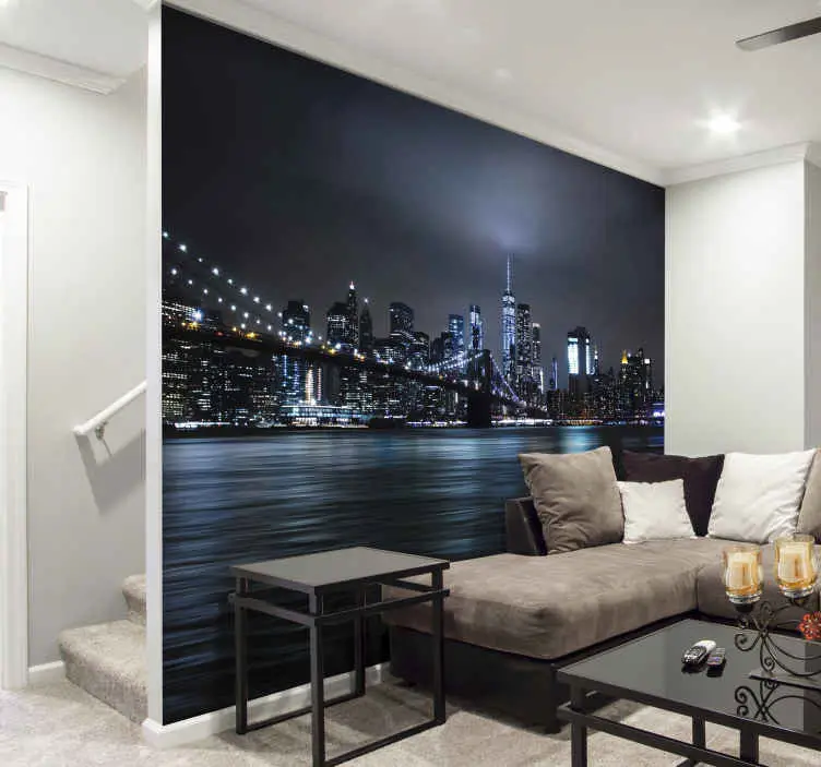 Natt horisont new york horisont fototapet Fri frakt