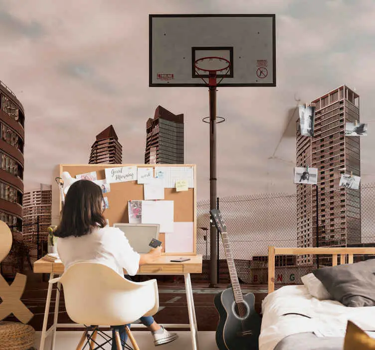 risnedsättning fototapeter för basketplan för tonårsrum