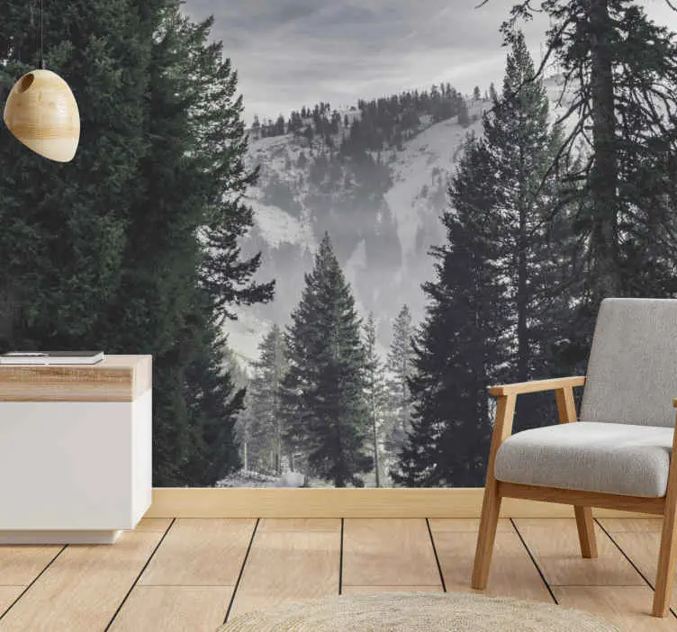 Expressleverans Tall snöade scen Fototapeter Skogar