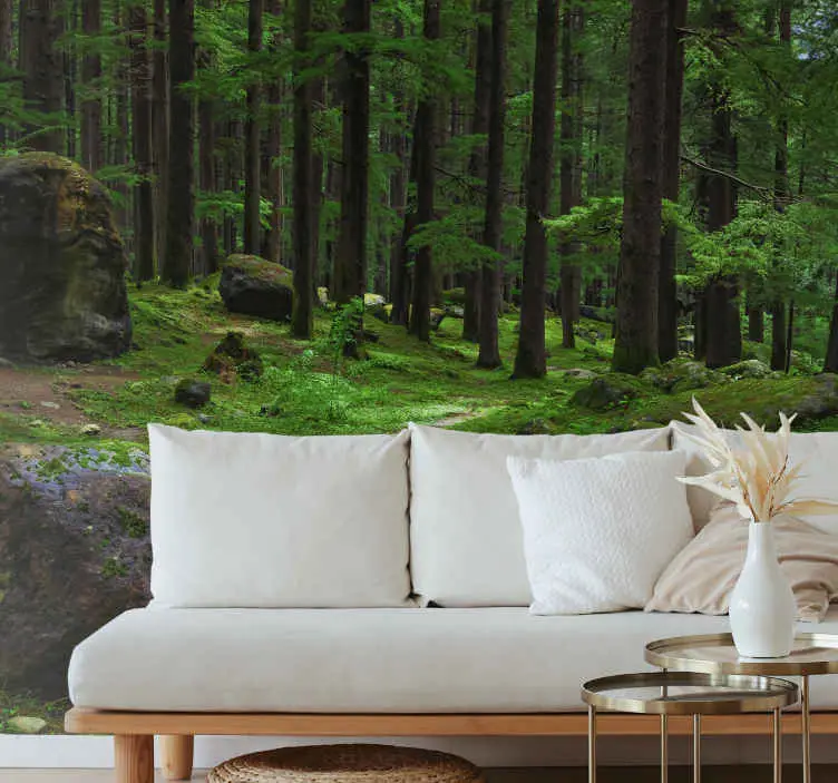 Grönskande plats Fototapeter Skogar Erbjudande