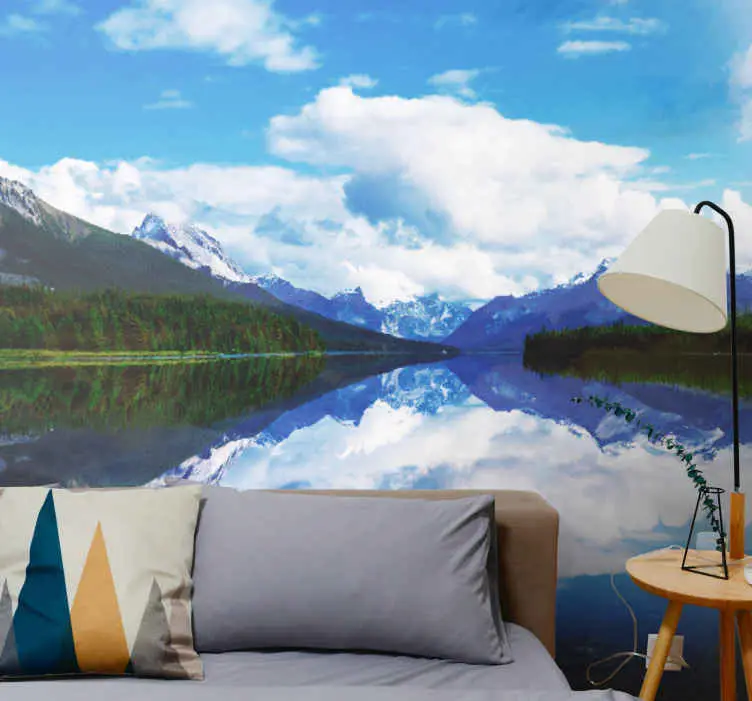 Lugn bergsreflektion Fototapeter Landskap Fynd