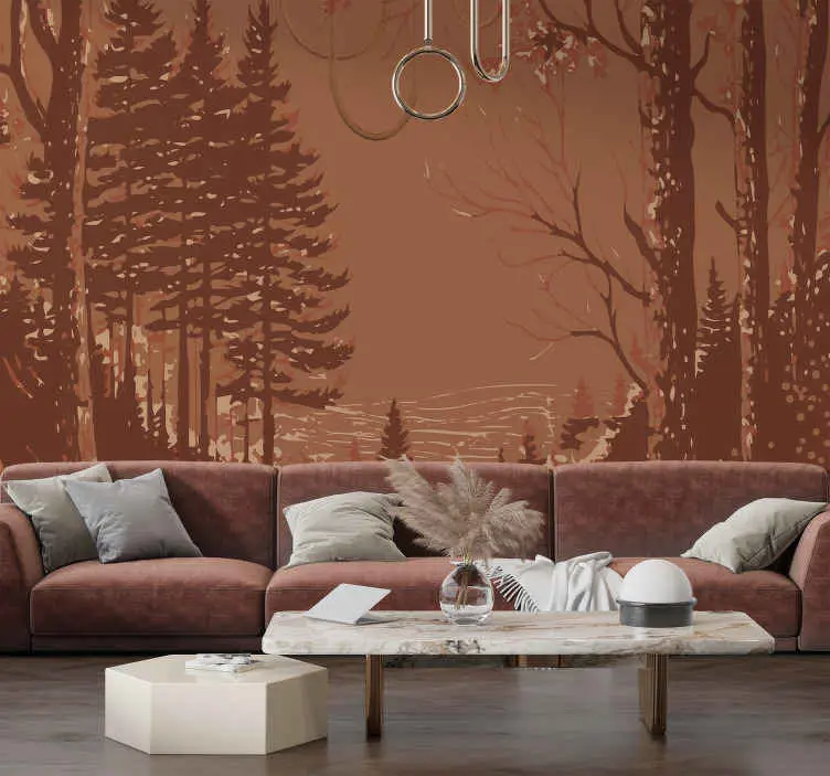 Natur abstrakt design fototapet terrakotta Begränsat erbjudande