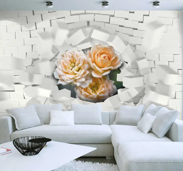 Mauer blume 3d tapet Erbjudande