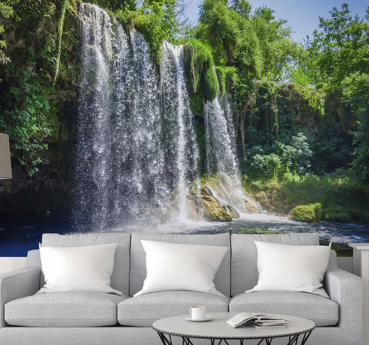Lågt pris Vattenfall landskap fototapet