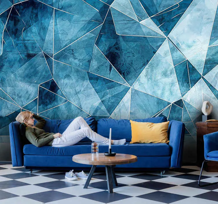 Outlet Sprucken azurblå Fototapeter Övriga texturer och mönster
