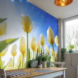 Vit tulpan landskap blommönster Fynd