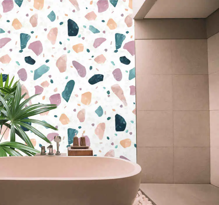 Ursprungliga terrazzo mönster badrum fototapeter Rabatter