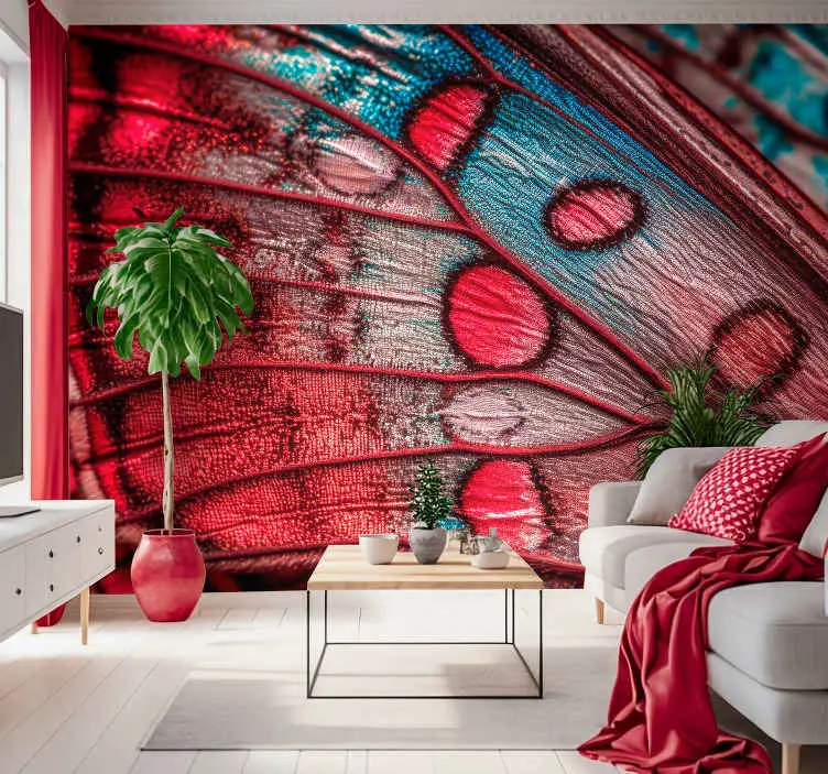 Fototapet 3D fjärilsvinge Viva Magenta färg Fynd