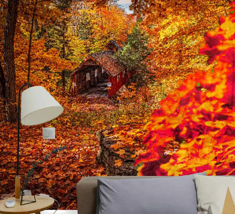 Fototapeter landskap höststuga landskap Beställ nu