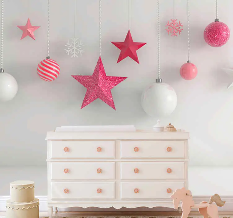 Fototapeter med julmotiv hängande julprydnader Sista chansen