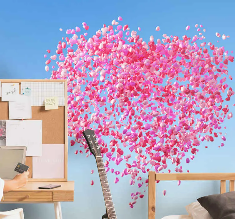 Fototapeter kärlek flytande blommor hjärta Köp nu