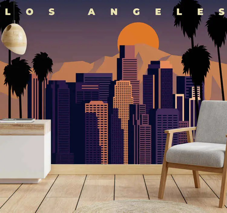 Köp online Fototapeter städer och länder los angeles skyline