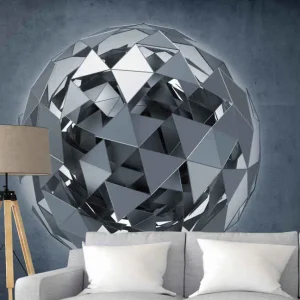 3d metall glas trianglar fototapeta tapet Rabatt