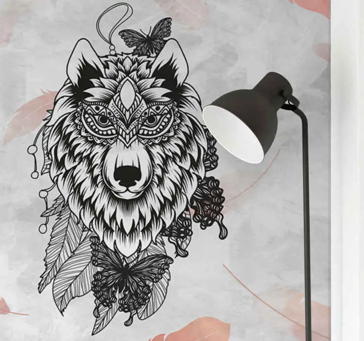 Bohemisk varg med fjädrar modern fototapeta tapet Premium